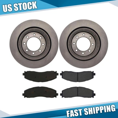 Juego de rotores de freno traseros + pastillas de freno para Ford F-250 Super Duty 2012-2018 2019 Foto 1 de 4