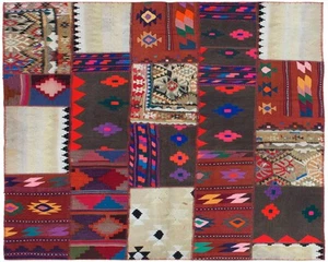 Vintage Hand Woven Kilim Rug 4'9" x 6'11" Traditional Wool Carpet - Picture 1 of 4