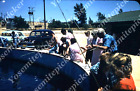 sl47 Original Slide 1950's Red Kodachrome  fishing hole cars 062a