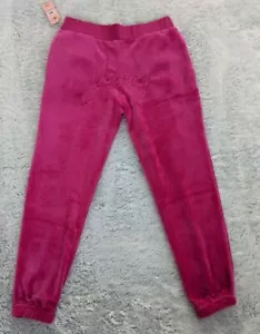 Juicy Couture SMALL Women's Embroidered Faux Fur Logo Sleepwear Magenta Pant NWT - Picture 1 of 12