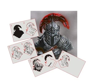 AS-377 Spartaner Helm Step by Step plantilla de aerógrafo para pared de spray acrílico - Imagen 1 de 2