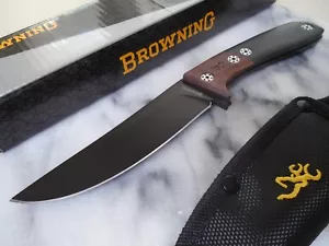 Browning Fancy Fixed Blade Hunter Skinner Bowie Knife Full Tang 2 Woods 3220372 - Picture 1 of 10