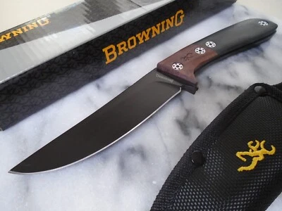 Cuchillo Bowie Browning Elegante Hoja Fija Hunter Skinner Full Tang 2 Maderas 3220372 Foto 1 de 4