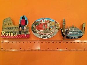 ROMA ITALY COLISEUM☑️VERONA ARENA☑️VENEZIA VENICE -Resin Magnet Set OF 3☑️LOT 99 - Picture 1 of 2