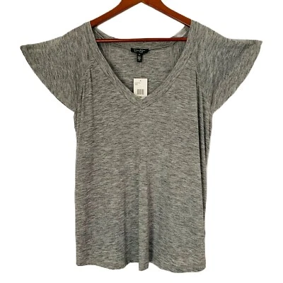 Jessica Simpson Top Women 1X Heathered Gray Gracie Black V Neck Comfy Casual NWT - Image 1 of 4