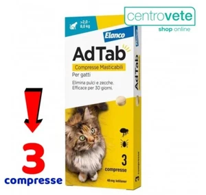 Elanco AdTab Compresse per Gatto → Antiparassitario per Gatti da 2 a 8 Kg - Foto 1 di 1