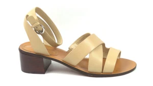 Marc Fisher Leather Block Heeled Sandals Omela Camel - Picture 1 of 5