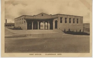 VINTAGE Photo Postcard "POST OFFICE" CLARKDALE ARIZ. - Picture 1 of 2