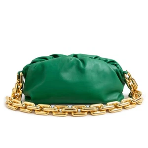 BOTTEGA VENETA The Chain Pouch Shoulder Bag Calfskin, Green 620230 - Picture 1 of 12