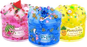 Nuevo Kit de Slime - Paquete de 3 Cubos de Gelatina Transparente Crujiente Slime con Azul, Sandía y - Imagen 1 de 5