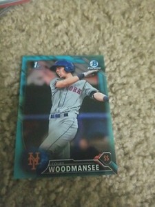COLBY WOODMANSEE 2016 BOWMAN DRAFT CARD #BDC-86 METS (FIRST BLUE REFRACTOR)