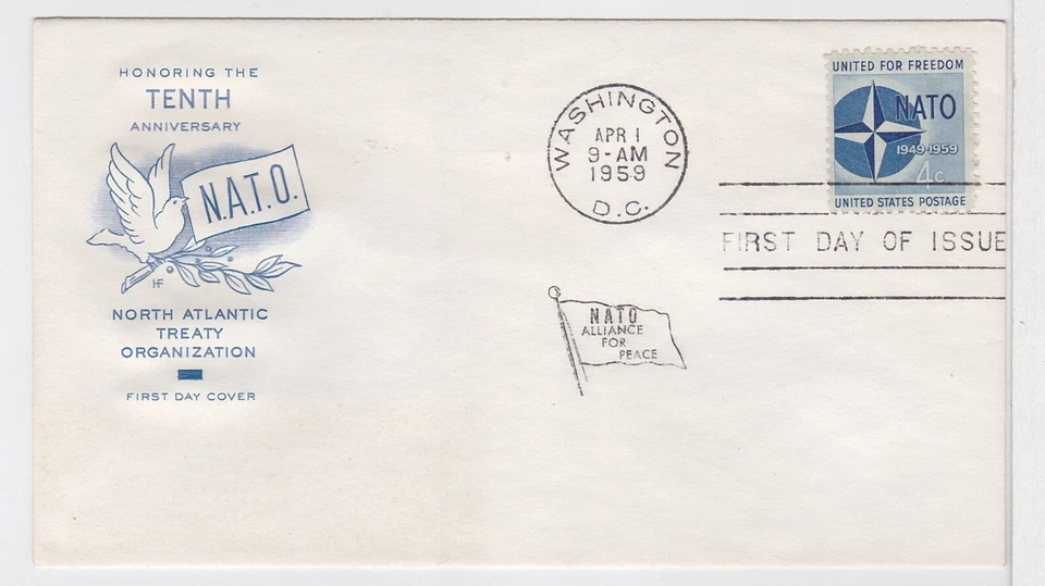 TurtlesTradingPost -  NATO Anniversary 1959 #1127  House of Farnam FDC - Image 1 of 1