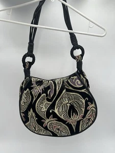 MAXX New York Medium Paisley Canvas Shoulder Hobo Tote Satchel Purse Bag Unique - Picture 1 of 8