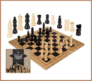 Chess Holz-Brettspiel 100% Party Game Ca 11 3/16x11 3/16in IN Gift Box - Picture 1 of 4