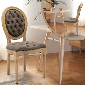 SOAR FLASH Set of 2 French Style PU Leather Dining Chair Upholstered Side Chair - Picture 1 of 52