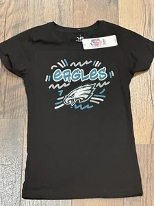 Philadelphia Eagles NFL Youth Girls Black Short Sleeve Logo Shirt - NWT - Picture 1 of 4