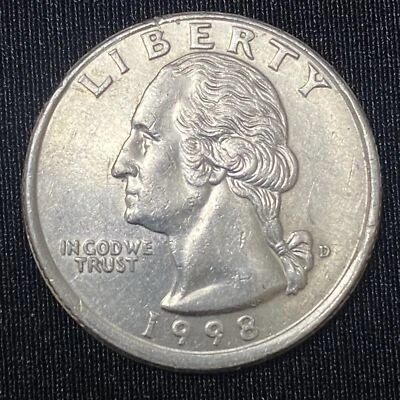 1998 D Washington Quarter 25c High Grade ERROR Off Center #39573 - Image 1 of 2