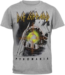 Def Leppard Target Pyromania Mens 80s Glam Rock Metal Band Graphic T Shirt LD123 - Picture 1 of 3