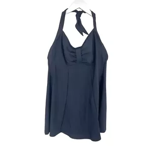Carol Wior Black women's swim dress Size 16 USA Halter neck USA Slimming - Picture 1 of 11