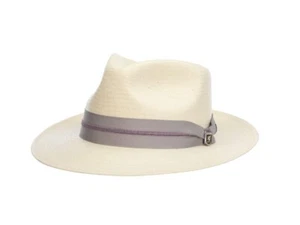 STACY ADAMS * HERREN TOYO FEDORA MÜTZE * 1 L * NEUER STROHHALM IM PANAMA-STIL SONNENSCHATTEN GOLF - Bild 1 von 3