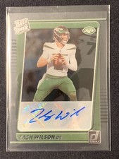 2021 NFL Card #52 Clearly Donruss Zack Wilson Rated Rookie Autograph