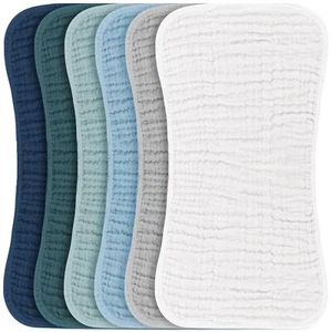 Muslin Baby Burp Cloths Sets For Unisex 6 Pack Large 100% Cotton Burping Clothes - Picture 1 of 7