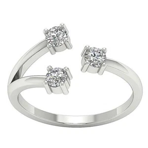 I1 G 0.55 Ct Natural Diamond Open Solitaire Engagement Ring 14K Solid Gold 11 MM - Picture 1 of 8