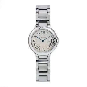 Cartier Ballon Bleu Stainless Steel Silver 28mm Quartz Women's Watch W69010Z4 - Picture 1 of 10