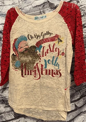 Camiseta Top Mujer Vacaciones Navidad Gráfico Envejecido Talla Pequeña Foto 1 de 4