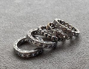 Lot of Pandora Stackable Rings Forever Love Hearts  Eternity Bands Bubble Clouds