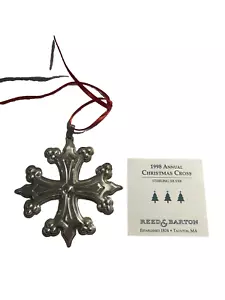 Reed and Barton 1998 Annuale Argento Sterling Croce di Natale - Foto 1 di 7