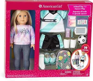 Muñeca American Girl Truly Me 18", Juego Escuela+Fútbol 19 piezas - Imagen 1 de 6