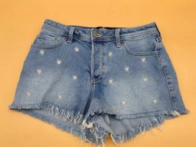 Pantalones Cortos de Denim Hollister Para Mujer Talla 7 De Colección Calce Elástico Tiro Alto Mamá Margarita Foto 1 de 4