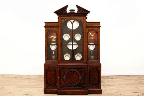 Georgian Design Vintage Breakfront China Cabinet, Bookcase Maitland Smith #42093 Cover
