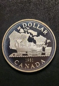 1981 CANADA SILVER DOLLAR TRAIN PROOF GEM BU UNCIRCULATED Gorgeous Coin - Picture 1 of 2