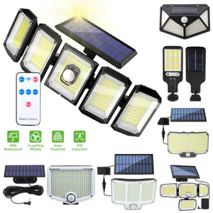 LED Solarleuchte mit Bewegungsmelder Außen Solarlampe Strahler Fluter Garten DE - Bild 1 von 64