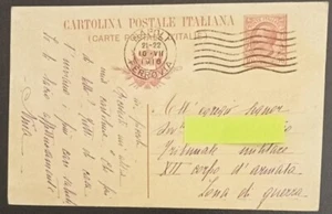 Cartolina postale italiana viaggiata 1916 dest. Zona di guerra RARISSIMA (308) - Picture 1 of 1
