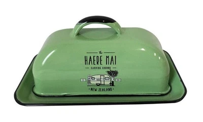 Moana Road: Haere Mai Enamel Butter Dish - image 1 of 2