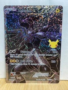 Tarjeta de papel aluminio arte completo Pokémon Celebrations Zekrom rara 114/114 - Imagen 1 de 2