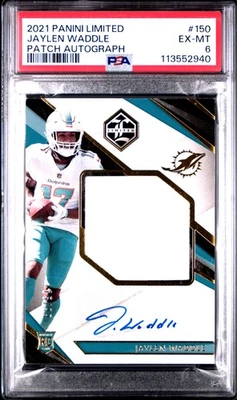 2021 PANINI LTD PATCH AUTO #150 JAYLEN WADDLE 15/99 PSA 6 - Image 1 of 2
