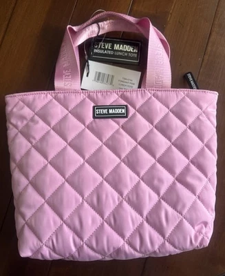 New Steve Madden Quilted Pink Insulated Lunch Tote Bag (Box) - Image 1 of 4