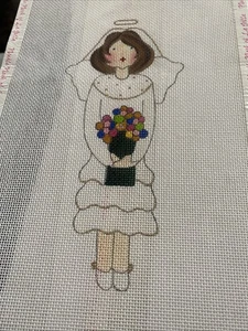 handpainted needlepoint canvas June  Angel Stitch Guide Mile High Princess Bride - Picture 1 of 2