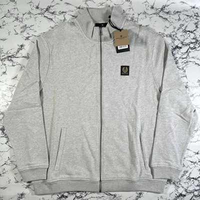 Sudadera BELSTAFF Para Hombres Gris Plateado Antiguo Cremallera Completa TALLA 4XL XXXXL NUEVA CON ETIQUETAS Auténtica Foto 1 de 4