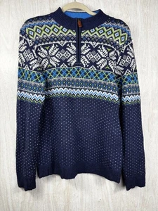Vineyard Vines Men’s XL Fair Isle Wool Alpaca Blend ¼-Zip Sweater Nordic Ski - Picture 1 of 5