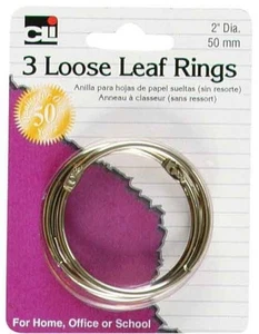 Charles Leonard Loose Leaf Rings 2" Dia. 3/Pk Samples Swatch School Office Home - Bild 1 von 1
