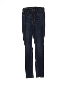 HOLLISTER Womens Mid Rise Legging Skinny Jeans W24 L26 Navy Blue Cotton DL61 - Picture 1 of 3