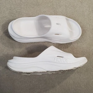 Hoka One One Ora Recovery Sandals Womens 9 White Slip On Slides Casual Outdoor - Picture 1 of 11