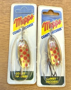 2 X Hilanderos Mepps COMET ORIGINALES - Talla 5 DORADO Y ROJO PUNTO - Imagen 1 de 1