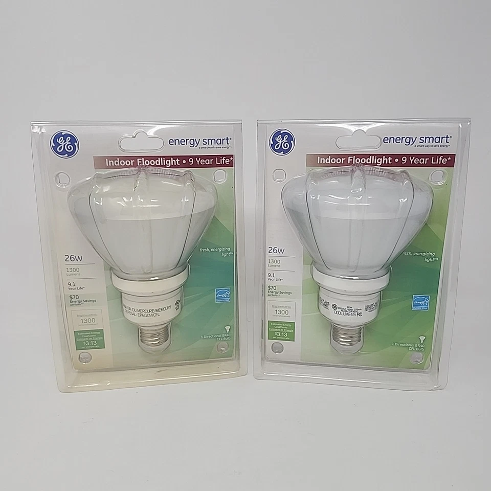 Conjunto de 2 holofotes internos GE 26W 1300 lúmens Energy Smart 2700K BR40 - Imagem 1 de 4