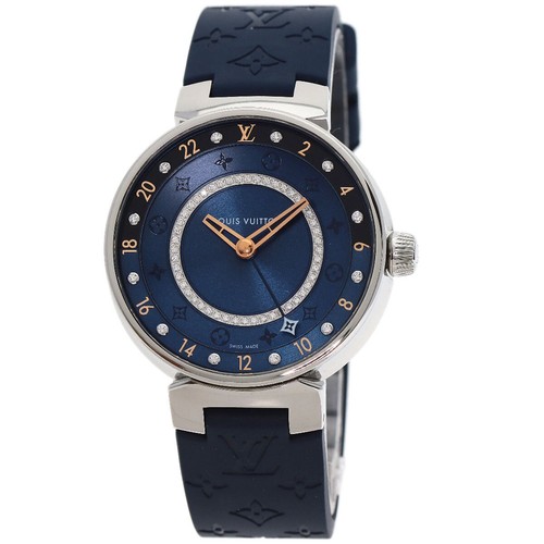 LOUIS VUITTON（LV） LOUIS VUITTON Tambour Moon Dual Time MM Orologi Diamanti QA142Z Acciaio Inox Ste...